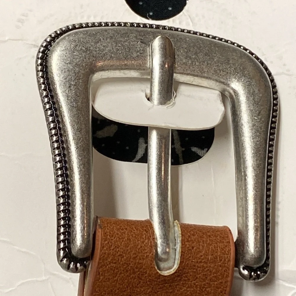 NWT. Zara Kids Light Brown Faux Leather Belt with Buckle Appliqué Size 3-6 years